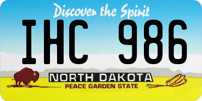 ND license plate IHC986