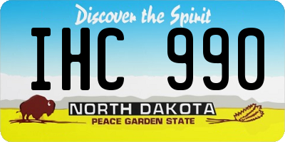 ND license plate IHC990