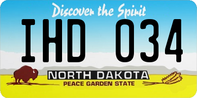 ND license plate IHD034