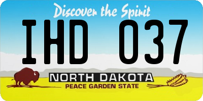 ND license plate IHD037