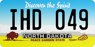 ND license plate IHD049