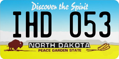 ND license plate IHD053