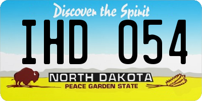 ND license plate IHD054