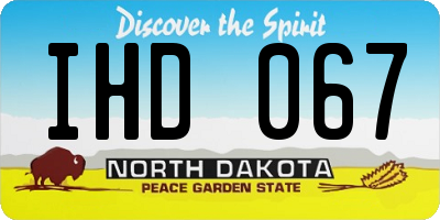 ND license plate IHD067