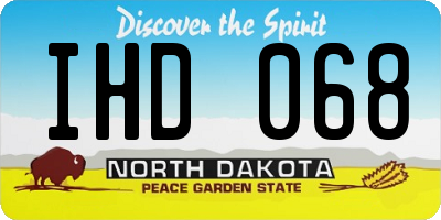 ND license plate IHD068