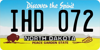 ND license plate IHD072