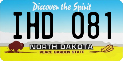 ND license plate IHD081