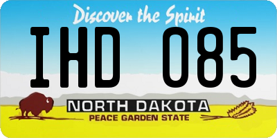 ND license plate IHD085