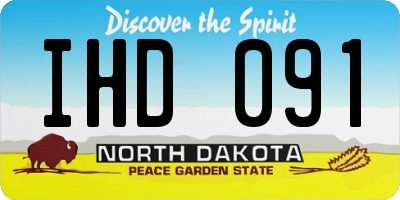 ND license plate IHD091
