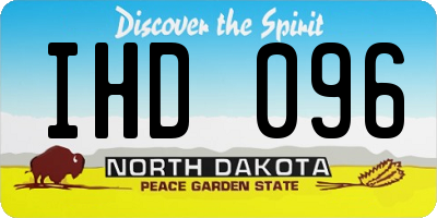ND license plate IHD096