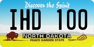 ND license plate IHD100