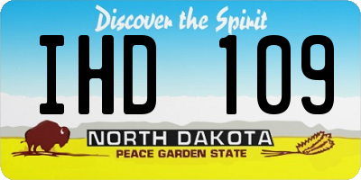 ND license plate IHD109