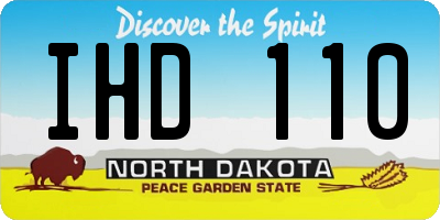 ND license plate IHD110