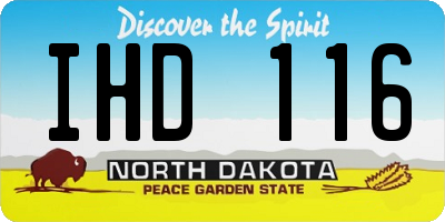 ND license plate IHD116