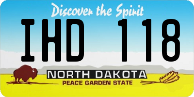 ND license plate IHD118