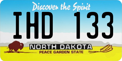 ND license plate IHD133