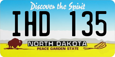 ND license plate IHD135