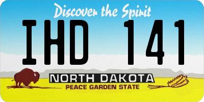 ND license plate IHD141