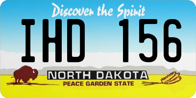 ND license plate IHD156