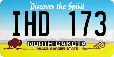 ND license plate IHD173