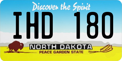 ND license plate IHD180