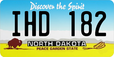 ND license plate IHD182