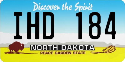 ND license plate IHD184