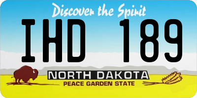 ND license plate IHD189