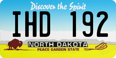 ND license plate IHD192