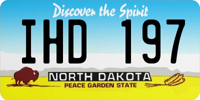ND license plate IHD197