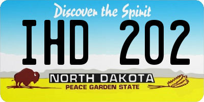 ND license plate IHD202