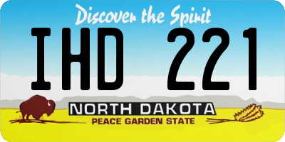 ND license plate IHD221