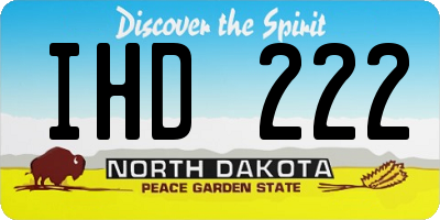 ND license plate IHD222