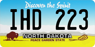 ND license plate IHD223