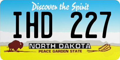 ND license plate IHD227