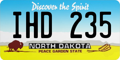 ND license plate IHD235