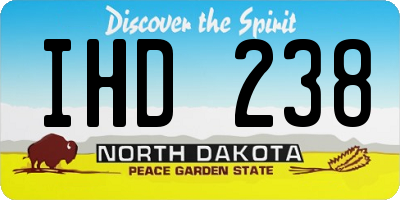 ND license plate IHD238