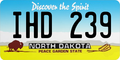 ND license plate IHD239