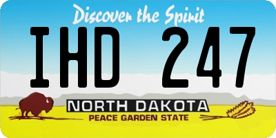 ND license plate IHD247