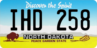 ND license plate IHD258