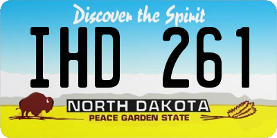 ND license plate IHD261