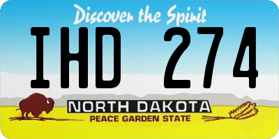 ND license plate IHD274