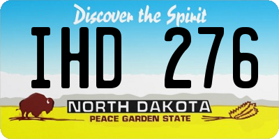 ND license plate IHD276