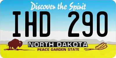 ND license plate IHD290