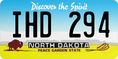 ND license plate IHD294