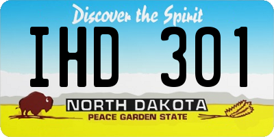 ND license plate IHD301
