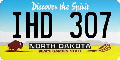 ND license plate IHD307
