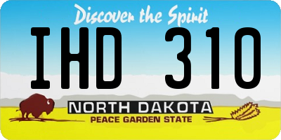 ND license plate IHD310
