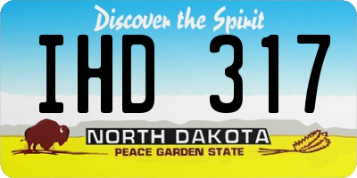 ND license plate IHD317
