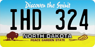 ND license plate IHD324